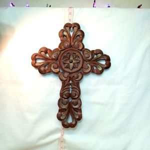 𝅺16" Tall Rust Filigree Wall Cross